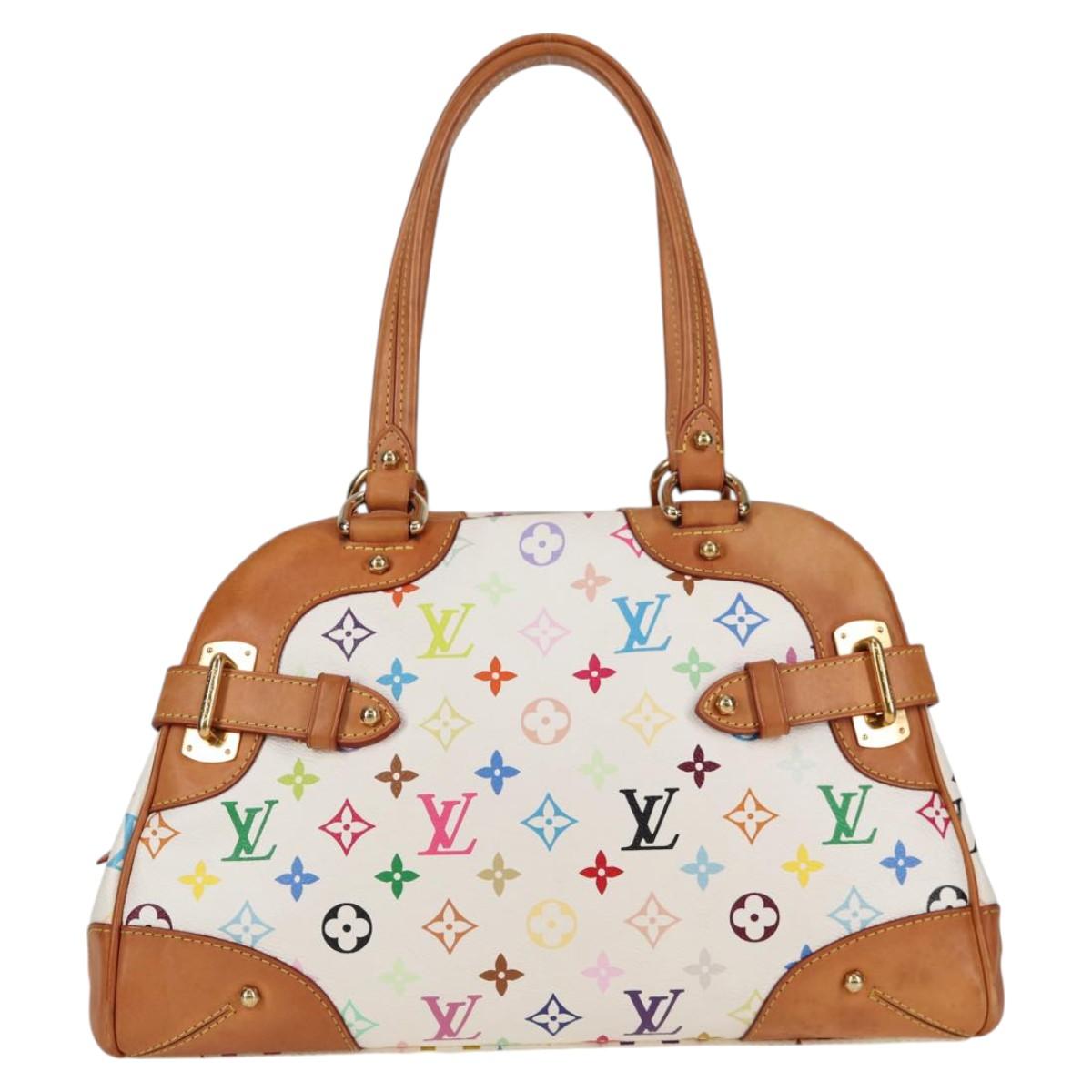LOUIS VUITTON Monogram Multicolor Claudia Hand Bag White M40193 LV Auth 130466V