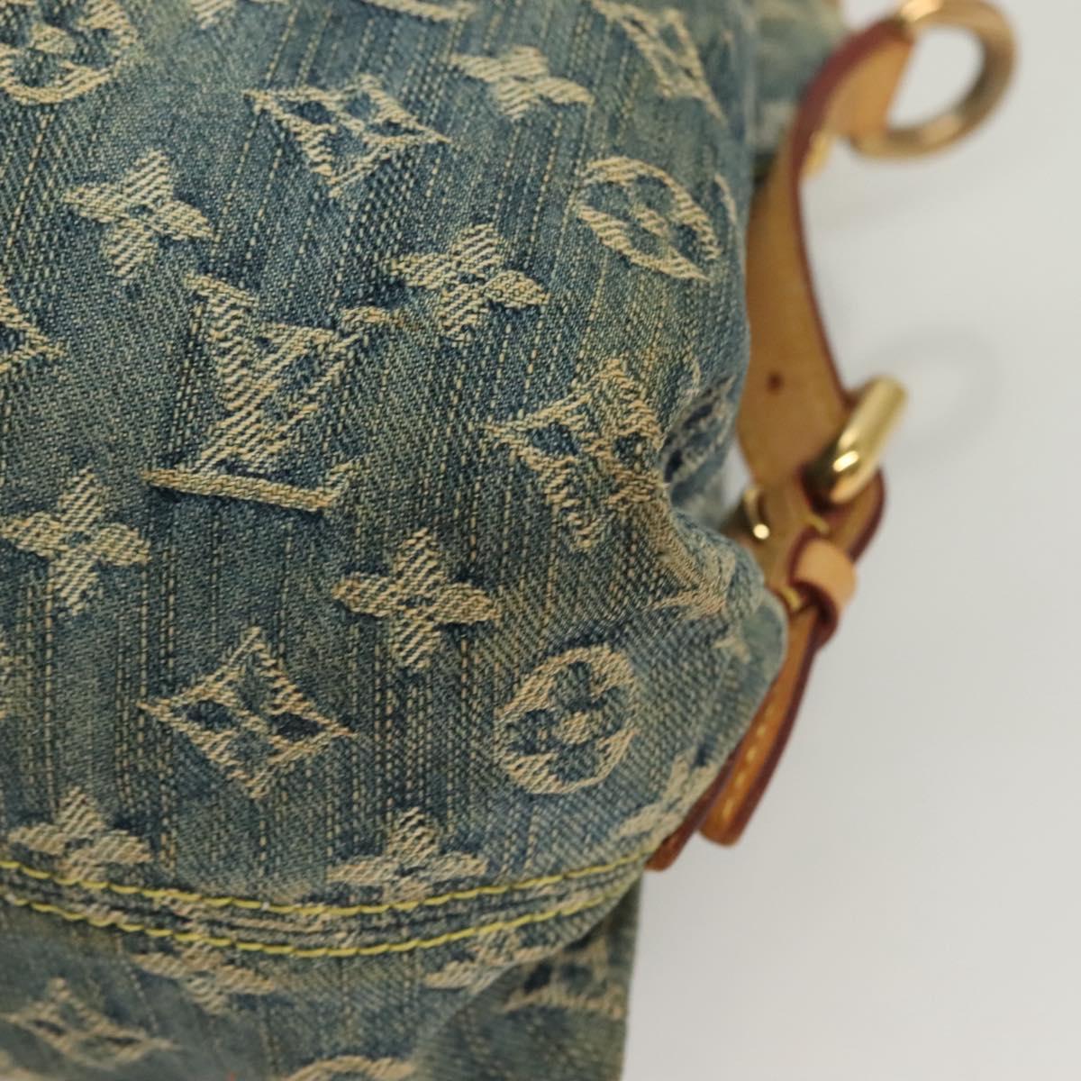 LOUIS VUITTON Monogram Denim Neo Cabby MM 2Way Hand Bag Blue M95349 Auth 130470