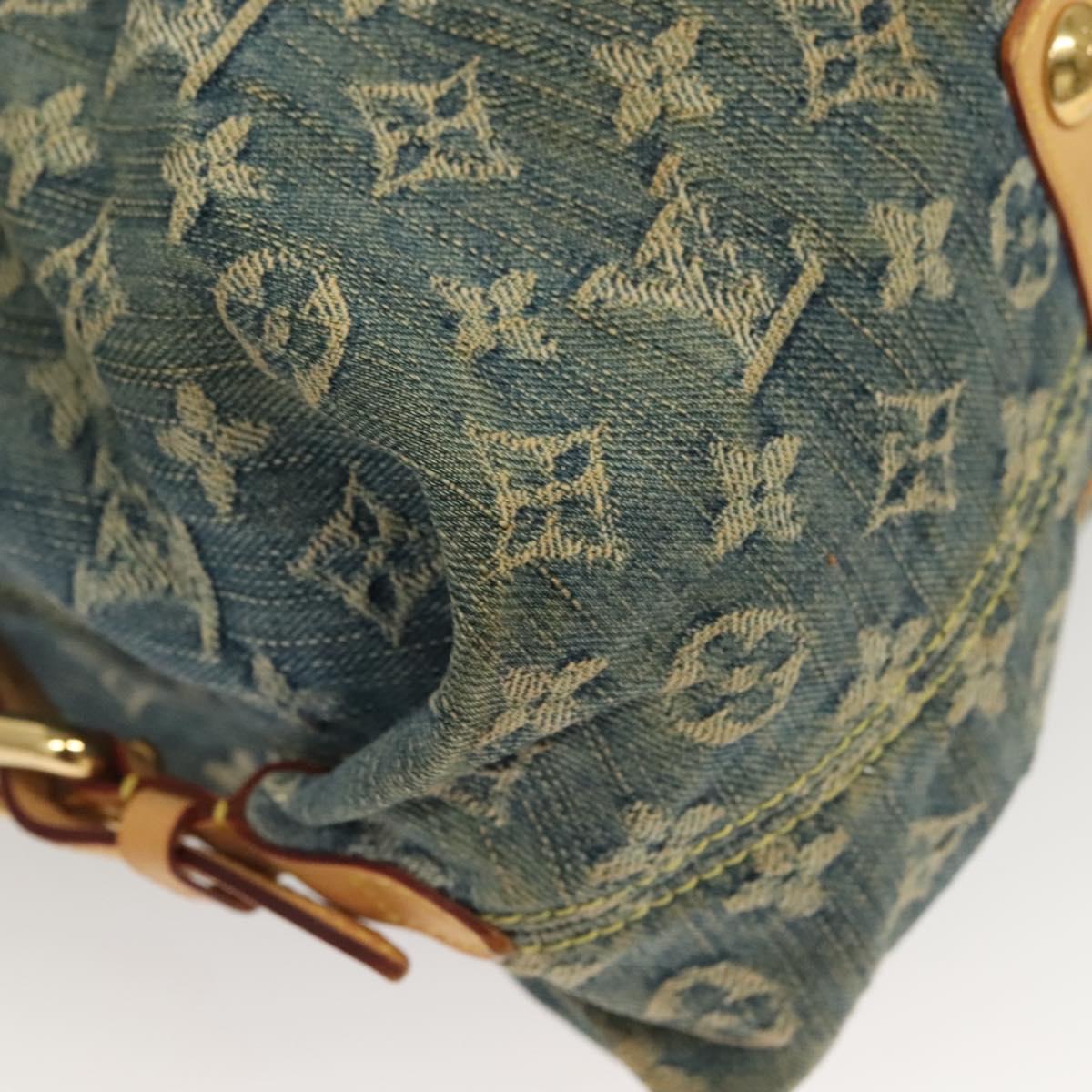LOUIS VUITTON Monogram Denim Neo Cabby MM 2Way Hand Bag Blue M95349 Auth 130470