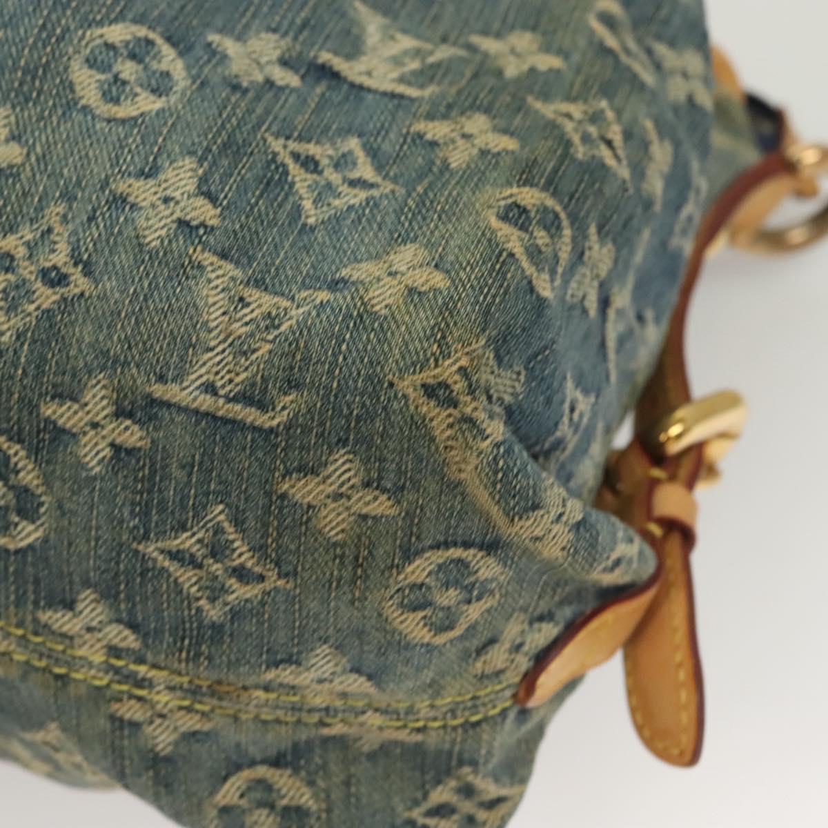 LOUIS VUITTON Monogram Denim Neo Cabby MM 2Way Hand Bag Blue M95349 Auth 130470