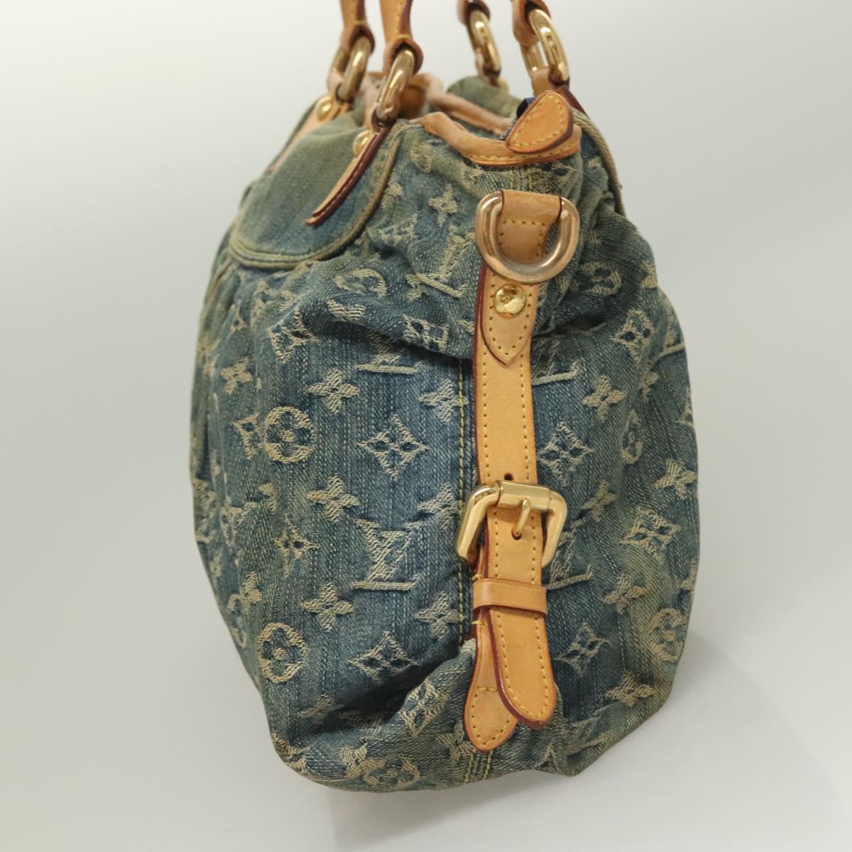 LOUIS VUITTON Monogram Denim Neo Cabby MM 2Way Hand Bag Blue M95349 Auth 130470
