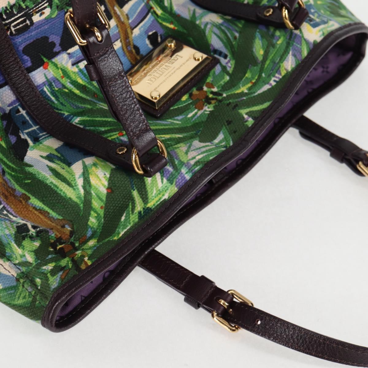 LOUIS VUITTON Eyeall Cabas PM Promenade Bag Canvas Purple M93771 LV Auth 130476V