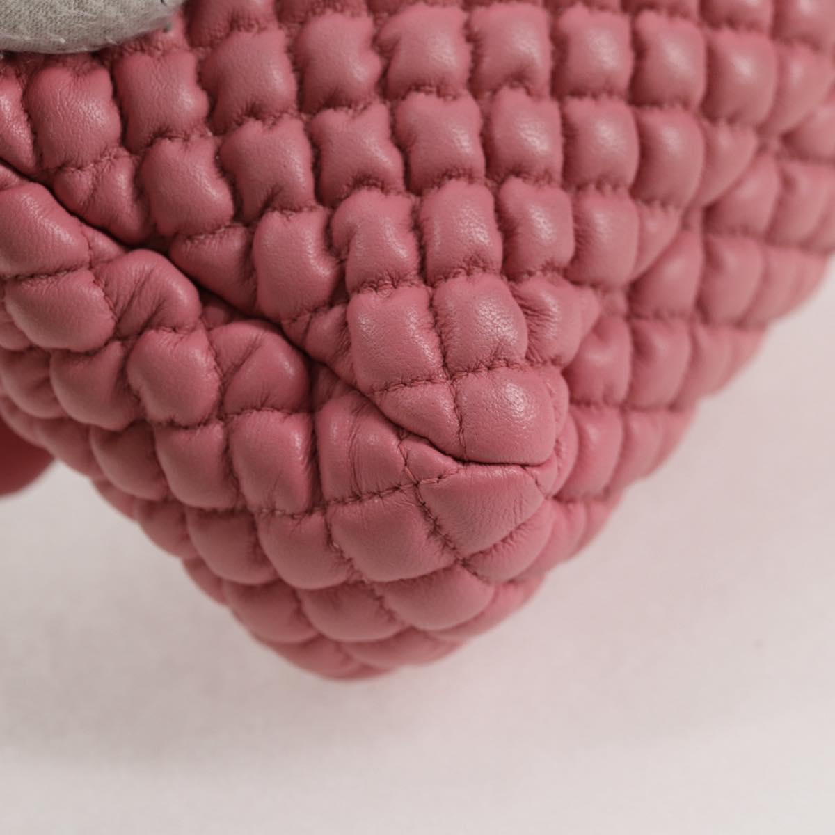 CHANEL Chain Shoulder Bag Leather Pink CC Auth 130490M