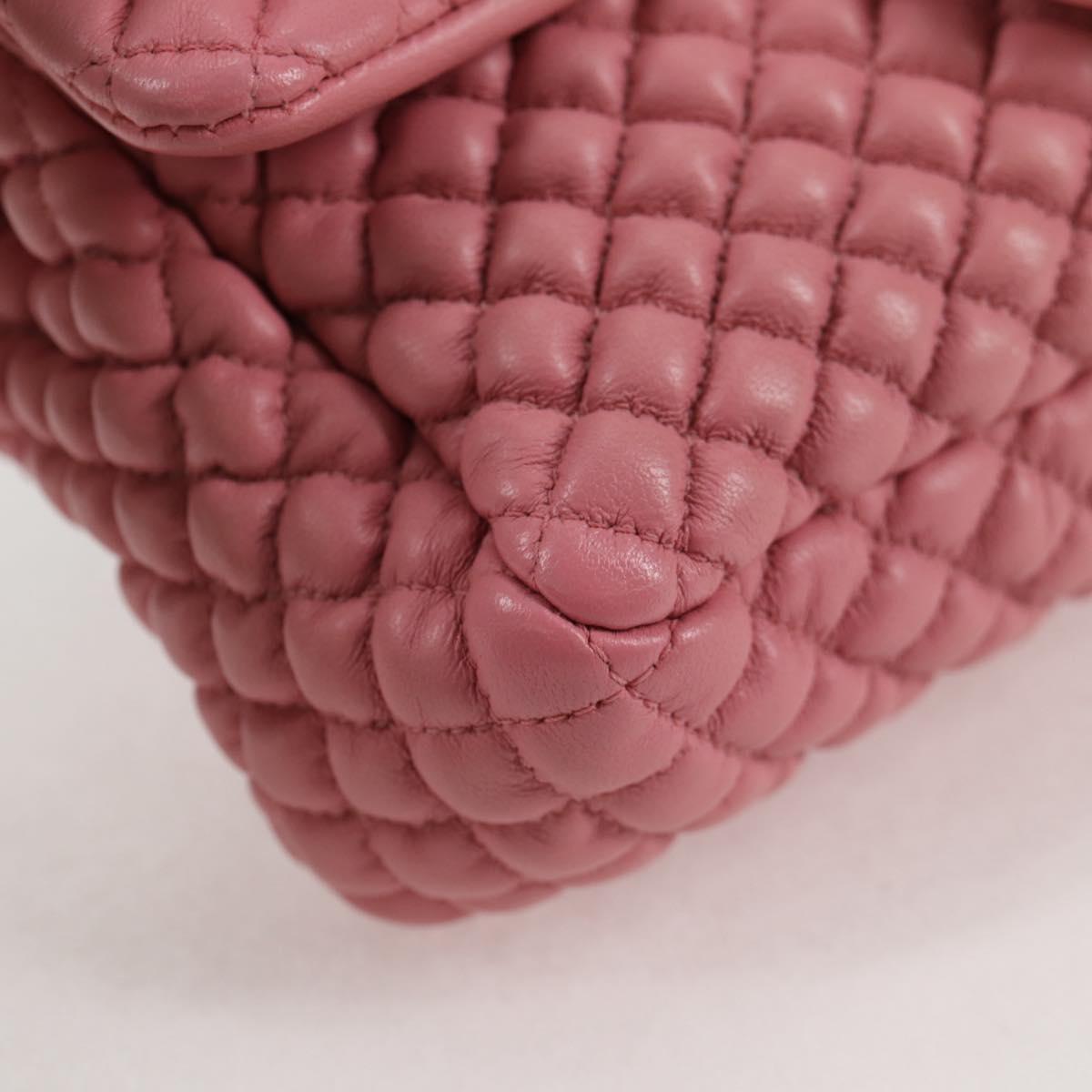 CHANEL Chain Shoulder Bag Leather Pink CC Auth 130490M