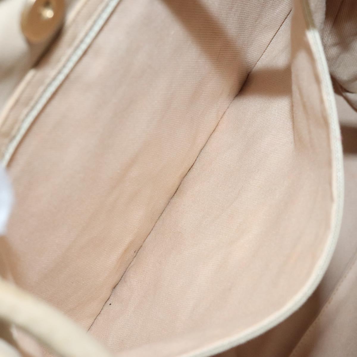 CHANEL Camelia Tote Bag Lamb Skin Beige Gold CC Auth 130498