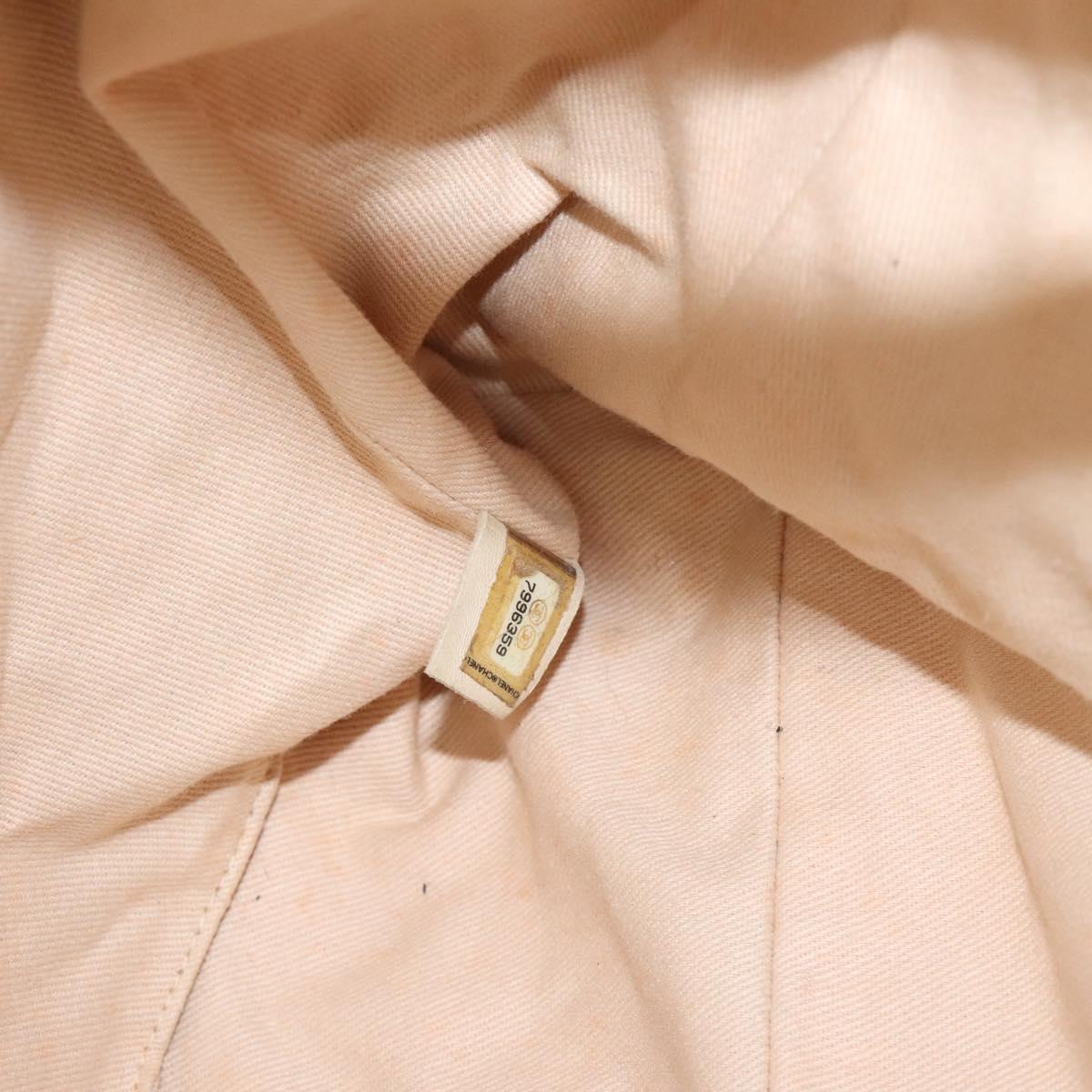 CHANEL Camelia Tote Bag Lamb Skin Beige Gold CC Auth 130498