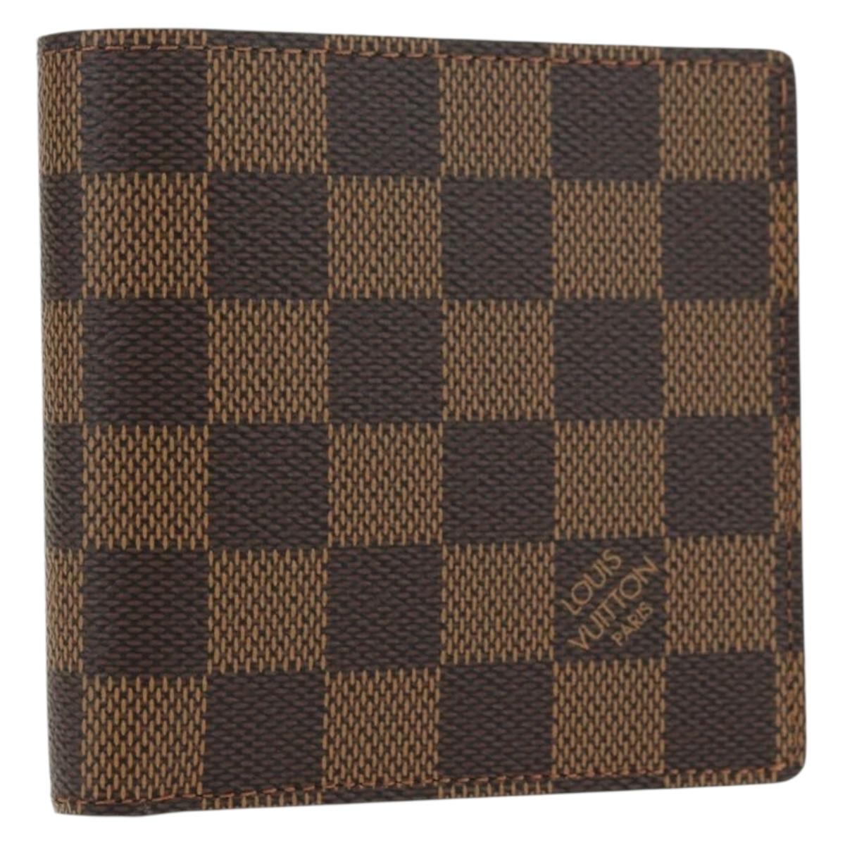 LOUIS VUITTON Damier Ebene Portefeuille Marco Bifold Wallet N61675 Auth 130510