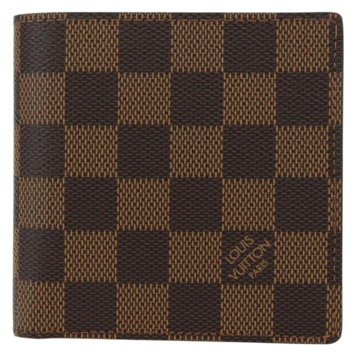LOUIS VUITTON Damier Ebene Portefeuille Marco Bifold Wallet N61675 Auth 130510