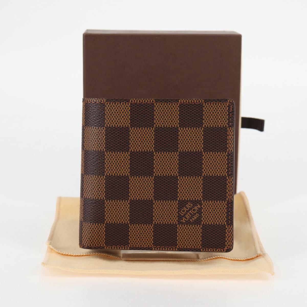 LOUIS VUITTON Damier Ebene Portefeuille Marco Bifold Wallet N61675 Auth 130510V