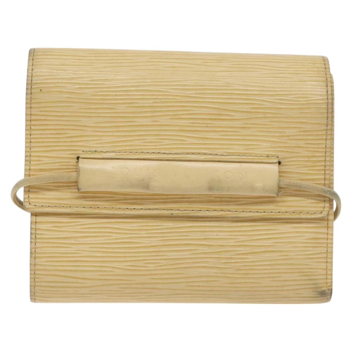 LOUIS VUITTON Epi Porte Monnaie Elastic Wallet Vanilla M6366A LV Auth 130577