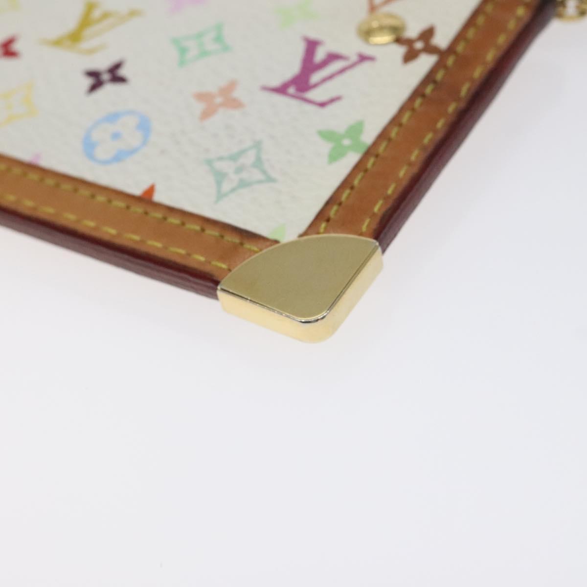 LOUIS VUITTON Monogram Multicolor Pochette Cles Purse White M92655 Auth 130593