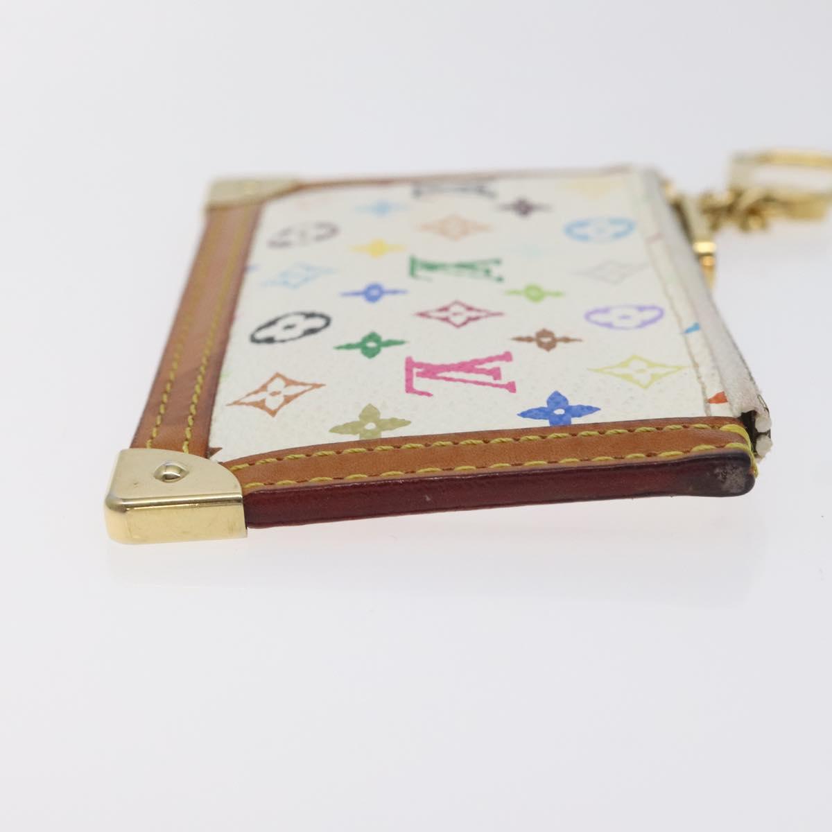 LOUIS VUITTON Monogram Multicolor Pochette Cles Purse White M92655 Auth 130593