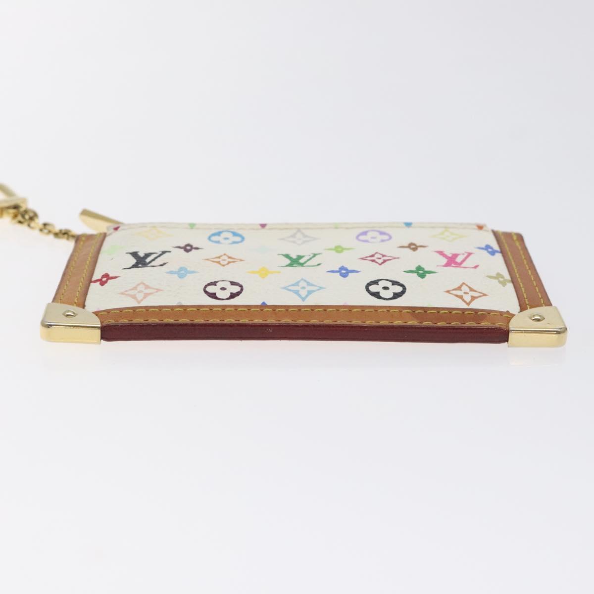 LOUIS VUITTON Monogram Multicolor Pochette Cles Purse White M92655 Auth 130593
