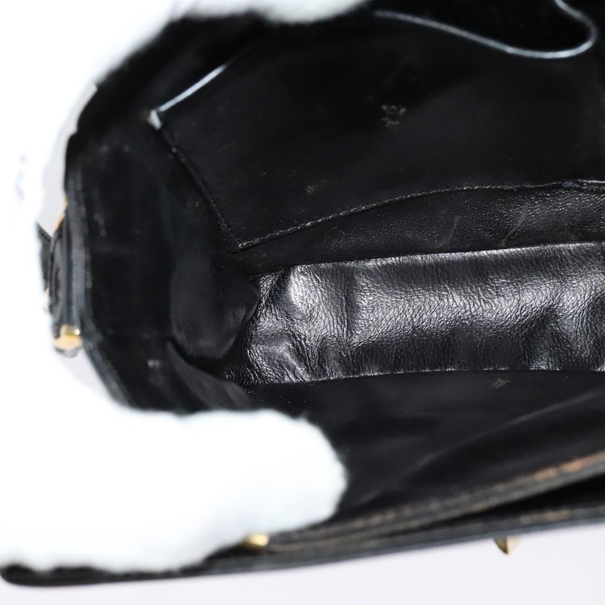 CELINE Sulky Shoulder Bag Leather Black Gold Auth 130625