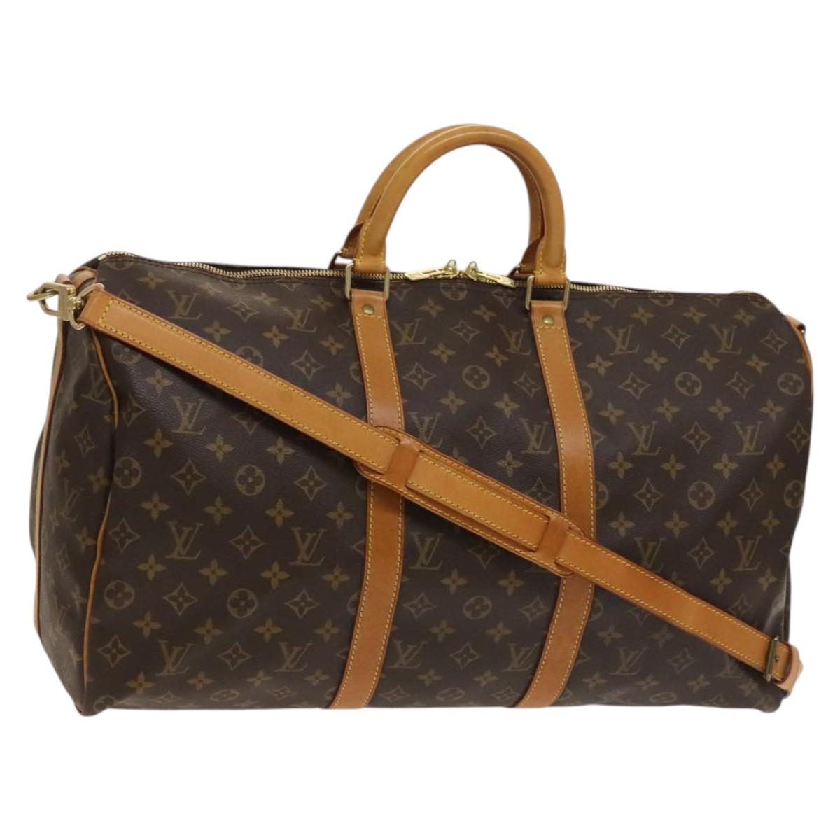 LOUIS VUITTON Monogram Keepall Bandouliere 50 Boston Bag M41416 LV Auth 130631