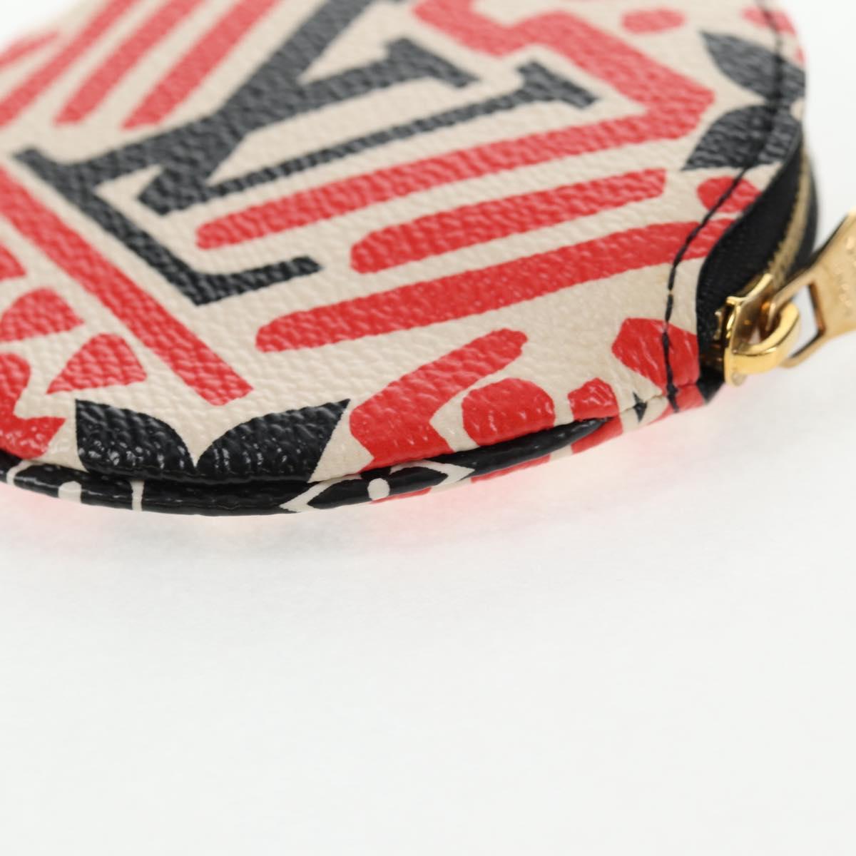 LOUIS VUITTON Monogram Crafty Round Coin Purse Red M69505 LV Auth 130673M