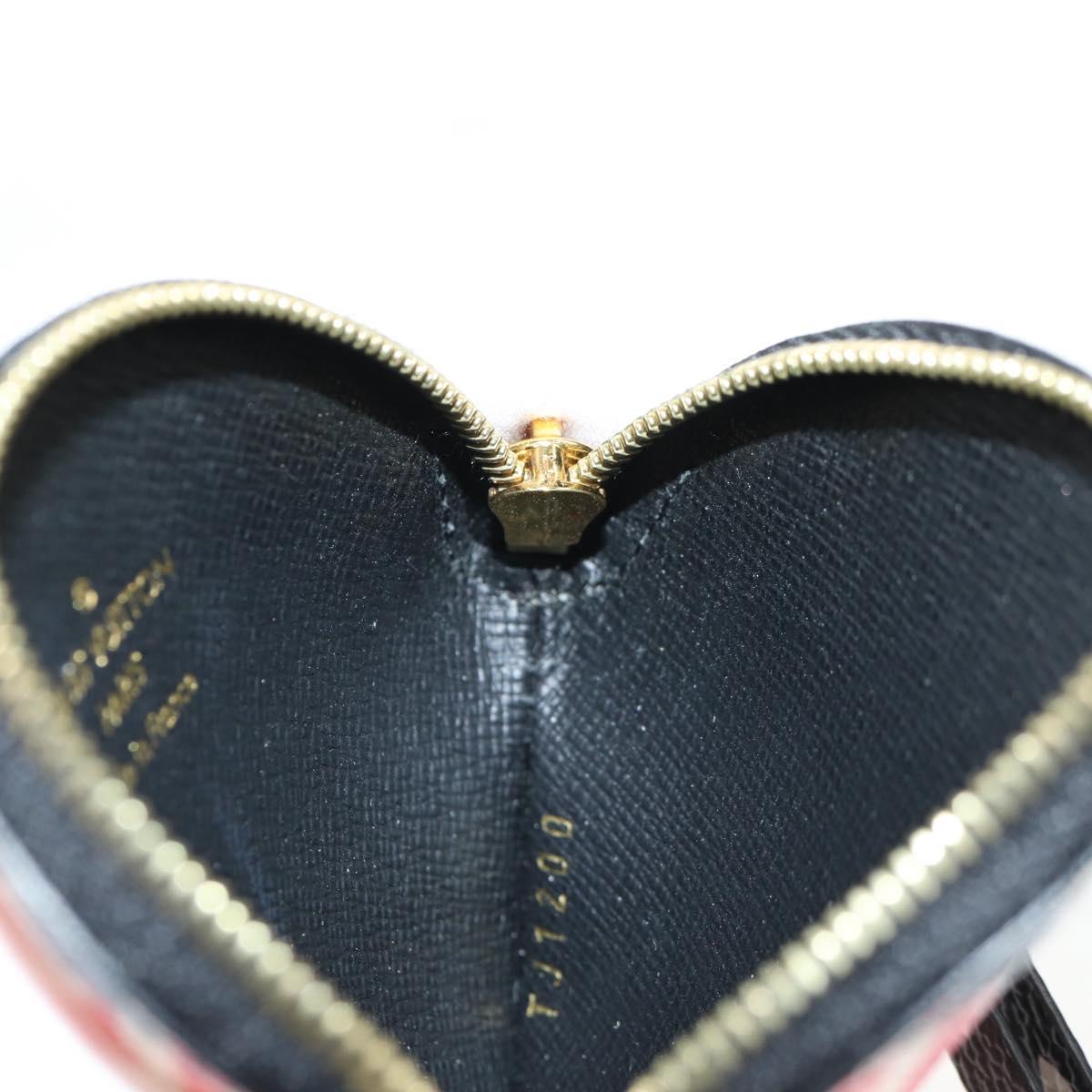 LOUIS VUITTON Monogram Crafty Round Coin Purse Red M69505 LV Auth 130673M