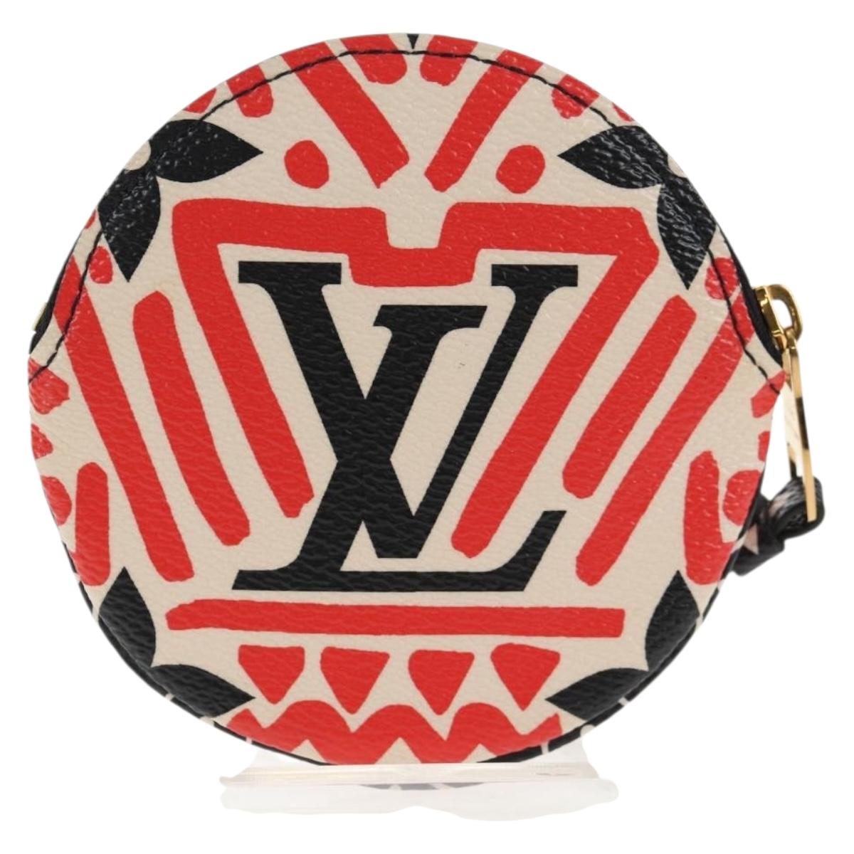 LOUIS VUITTON Monogram Crafty Round Coin Purse Red M69505 LV Auth 130673M