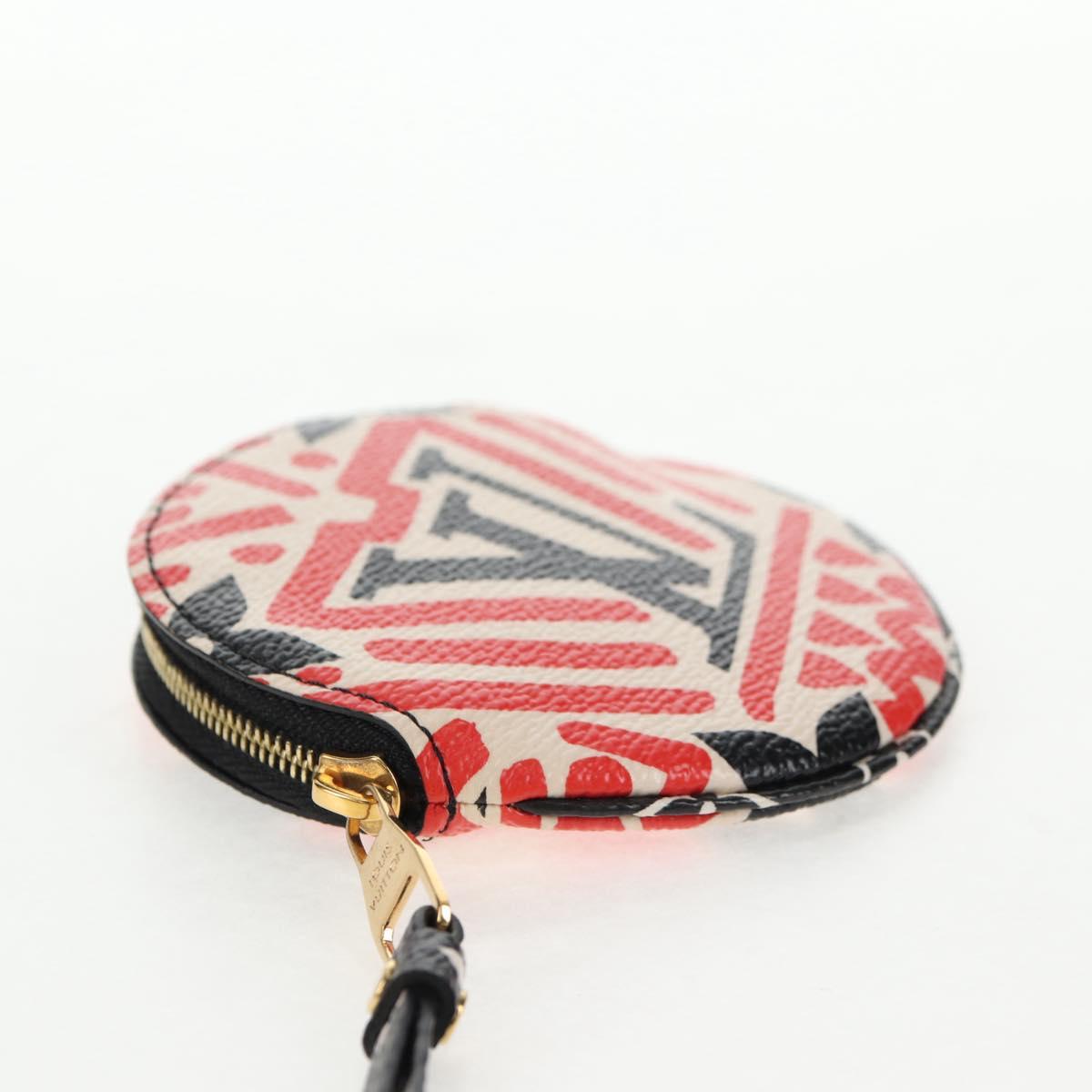 LOUIS VUITTON Monogram Crafty Round Coin Purse Red M69505 LV Auth 130673M