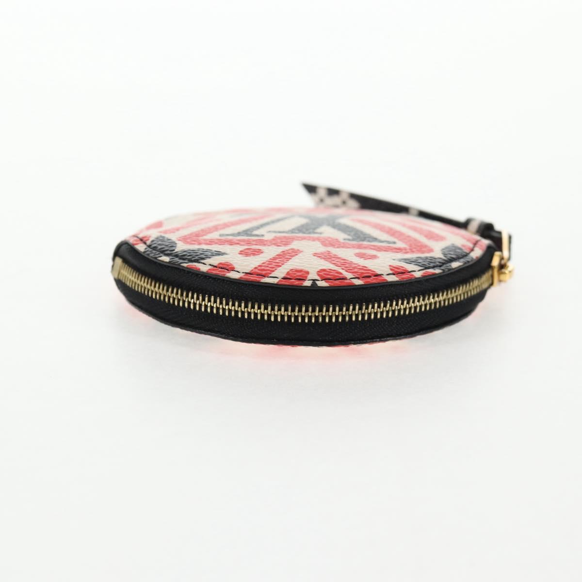 LOUIS VUITTON Monogram Crafty Round Coin Purse Red M69505 LV Auth 130673M