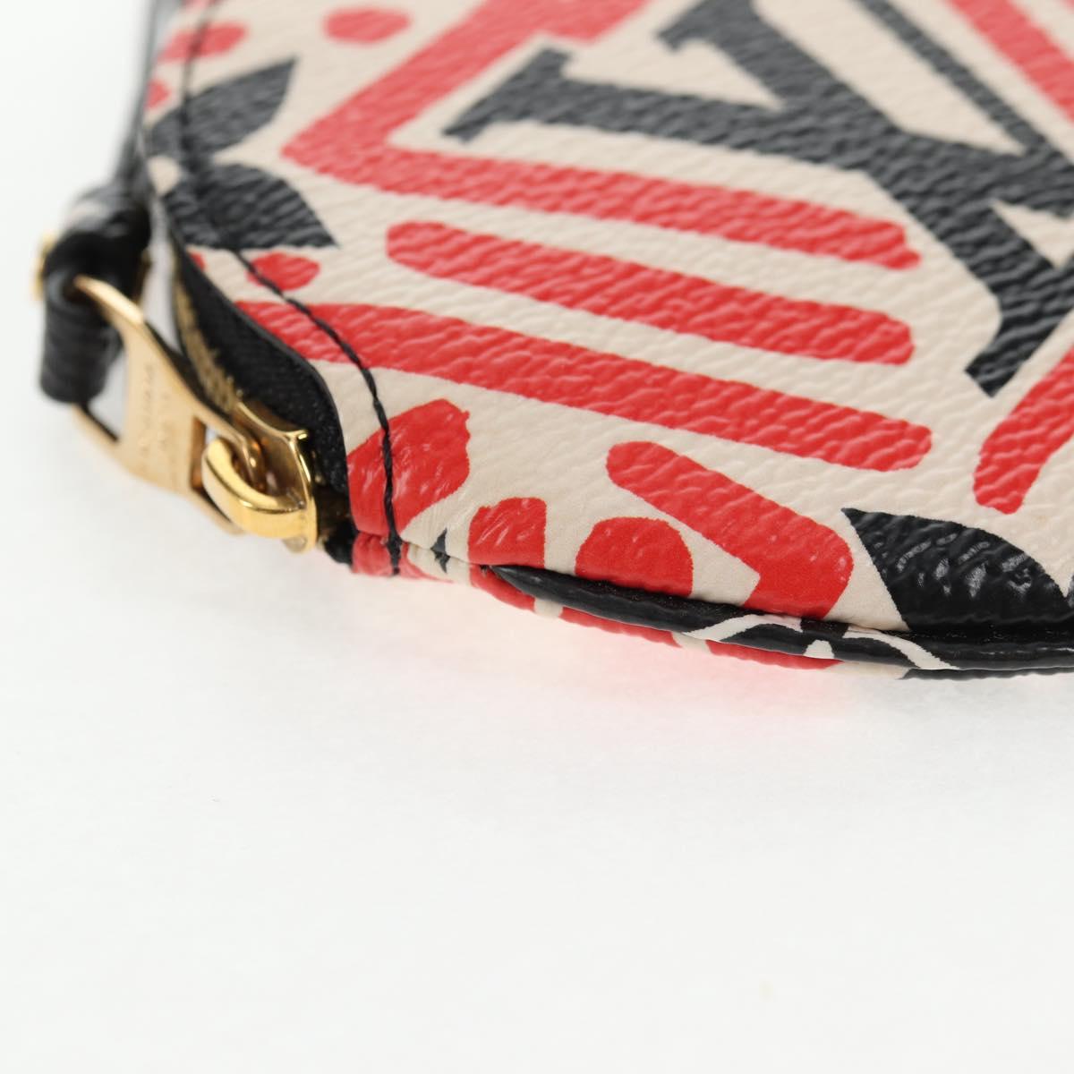 LOUIS VUITTON Monogram Crafty Round Coin Purse Red M69505 LV Auth 130673M
