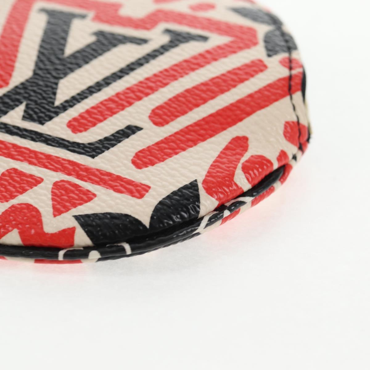 LOUIS VUITTON Monogram Crafty Round Coin Purse Red M69505 LV Auth 130673M
