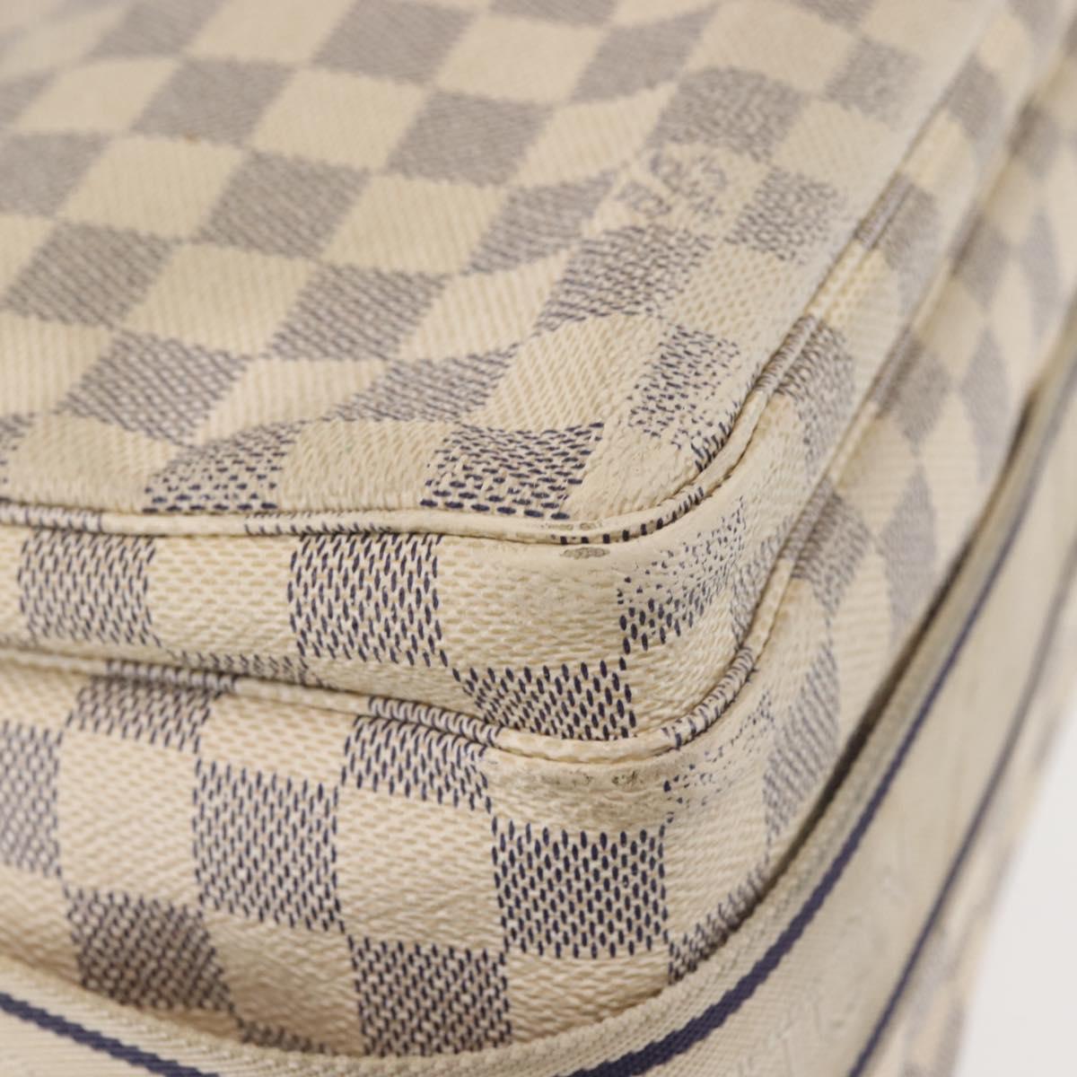 LOUIS VUITTON Damier Azur Naviglio Shoulder Bag N51189 LV Auth 130676