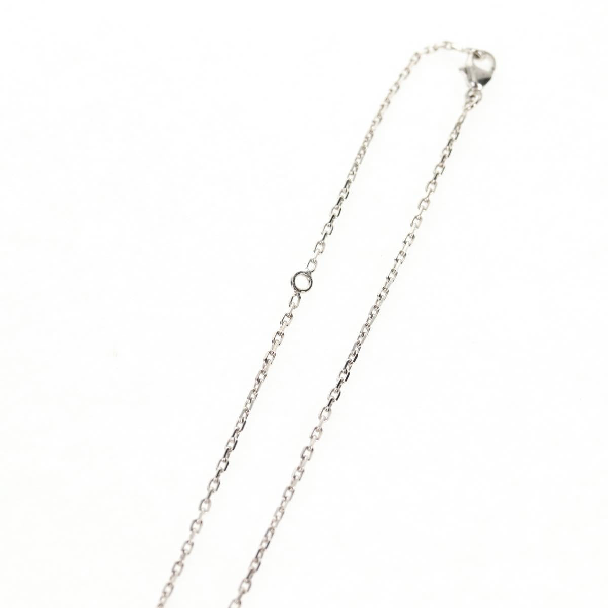 HERMES Orchestral PM Necklace Metal Leather Silver Black Auth 130685M