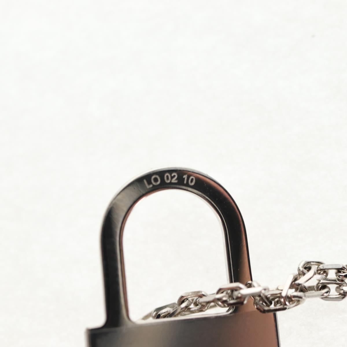 HERMES Orchestral PM Necklace Metal Leather Silver Black Auth 130685M