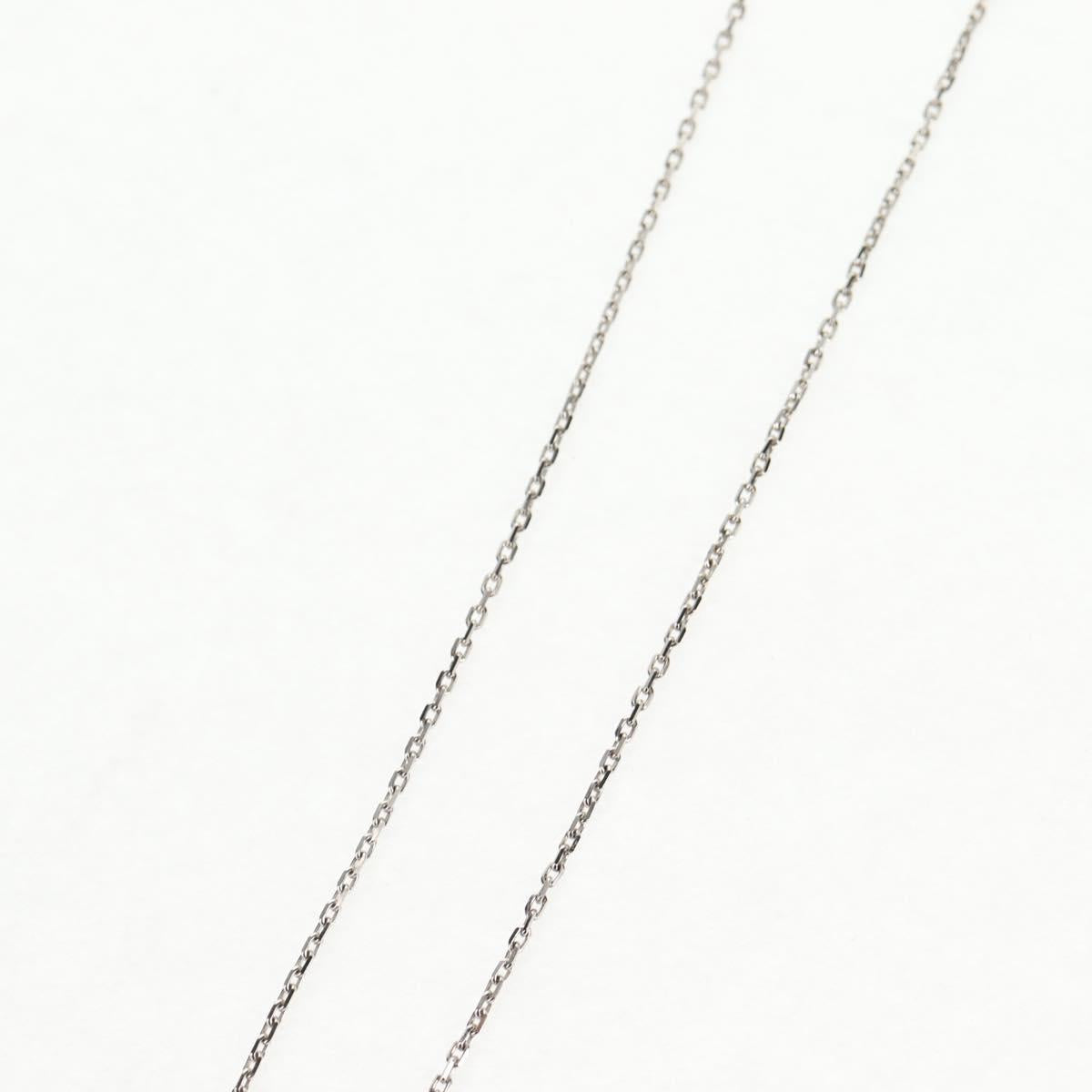 HERMES Orchestral PM Necklace Metal Leather Silver Black Auth 130685M