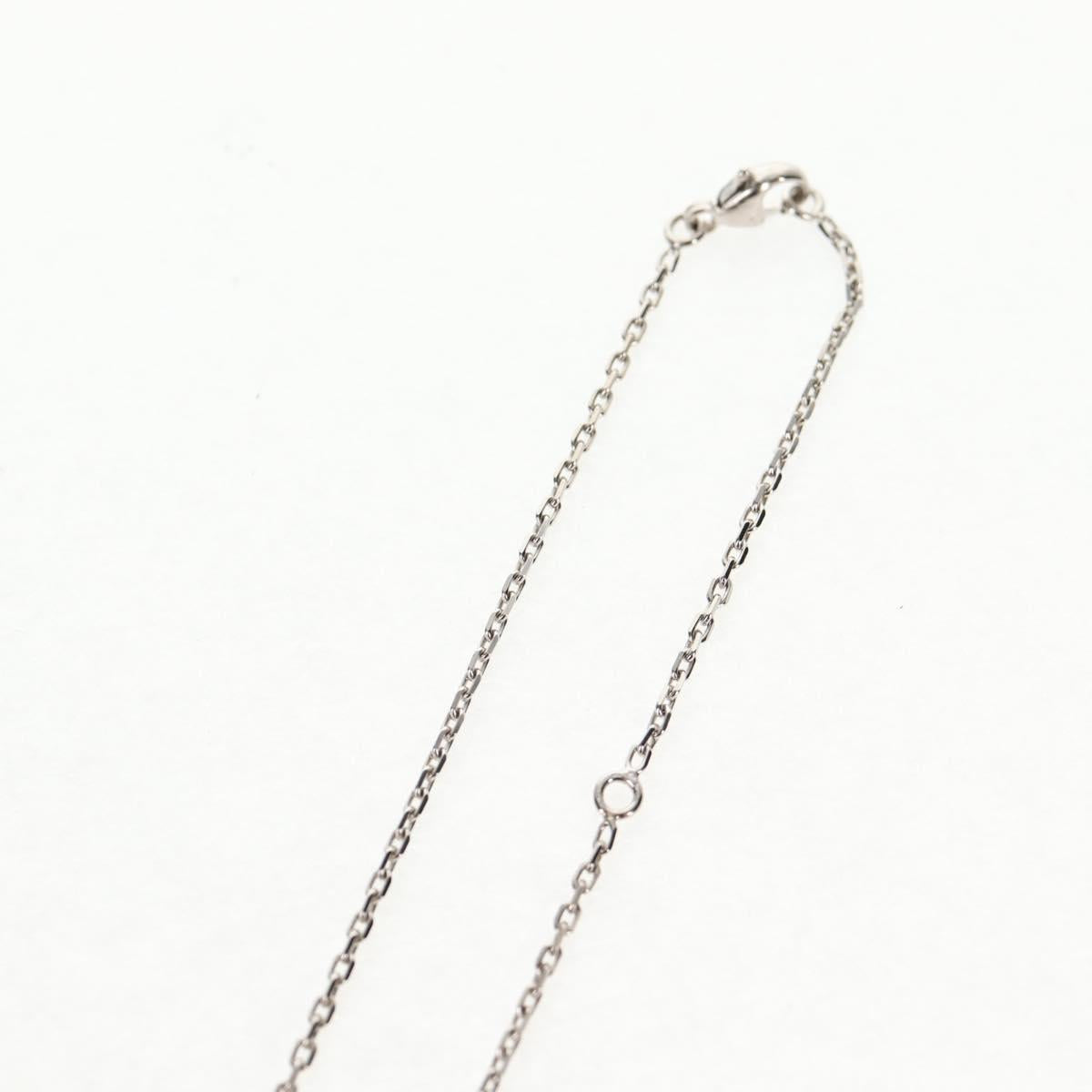 HERMES Orchestral PM Necklace Metal Leather Silver Black Auth 130685M