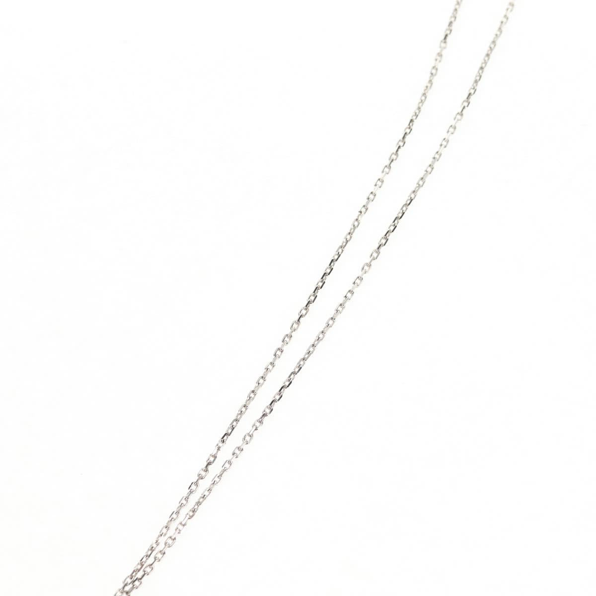 HERMES Orchestral PM Necklace Metal Leather Silver Black Auth 130685M