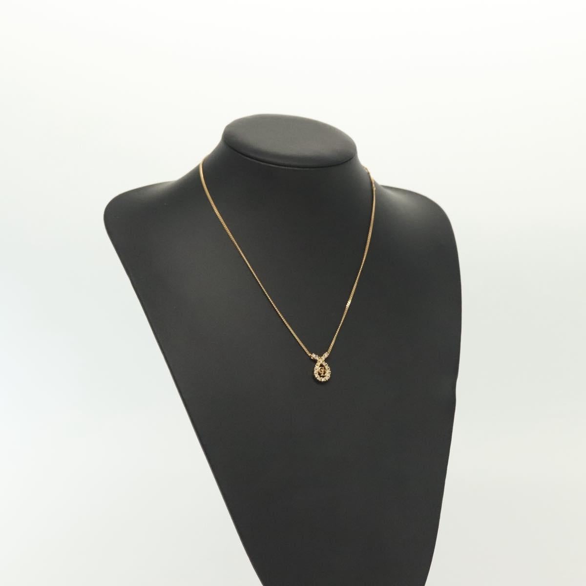 Christian Dior Necklace metal Gold Tone Auth 130688