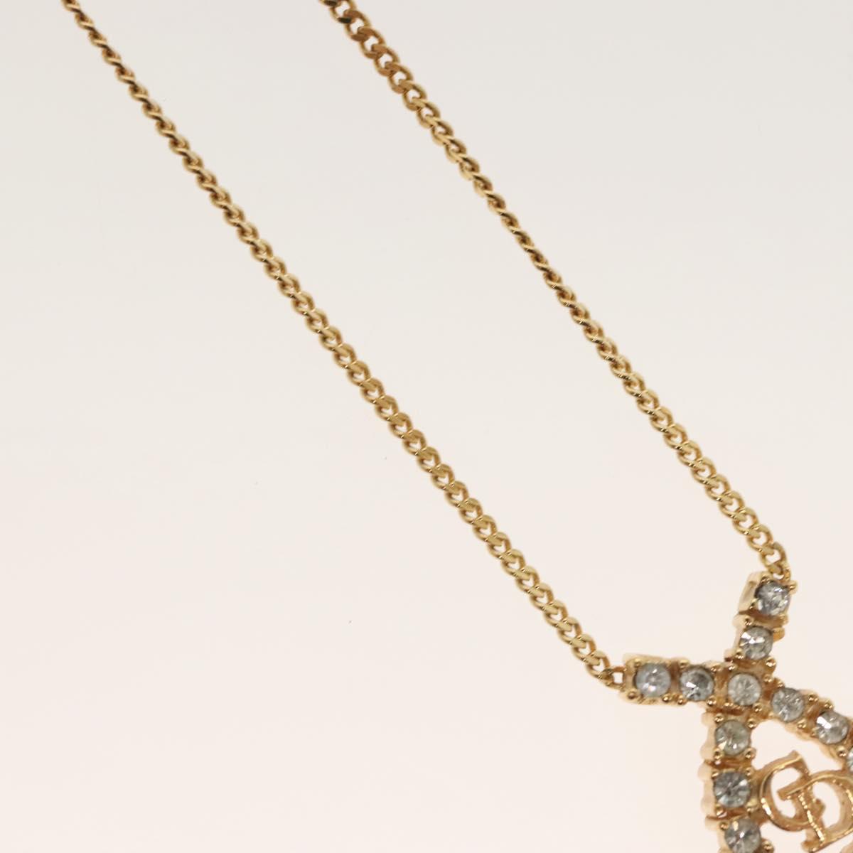 Christian Dior Necklace metal Gold Tone Auth 130688