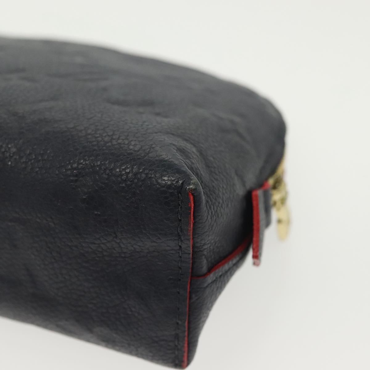 LOUIS VUITTON Monogram Empreinte Pochette Cosmetic PM Navy M69413 LV Auth 130721