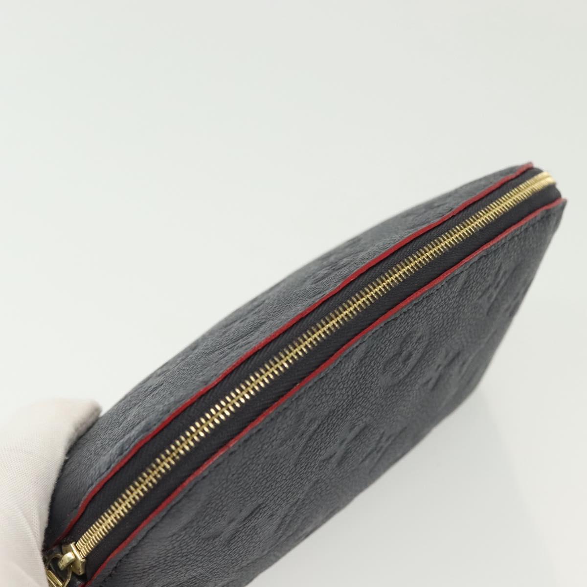 LOUIS VUITTON Monogram Empreinte Pochette Cosmetic PM Navy M69413 LV Auth 130721