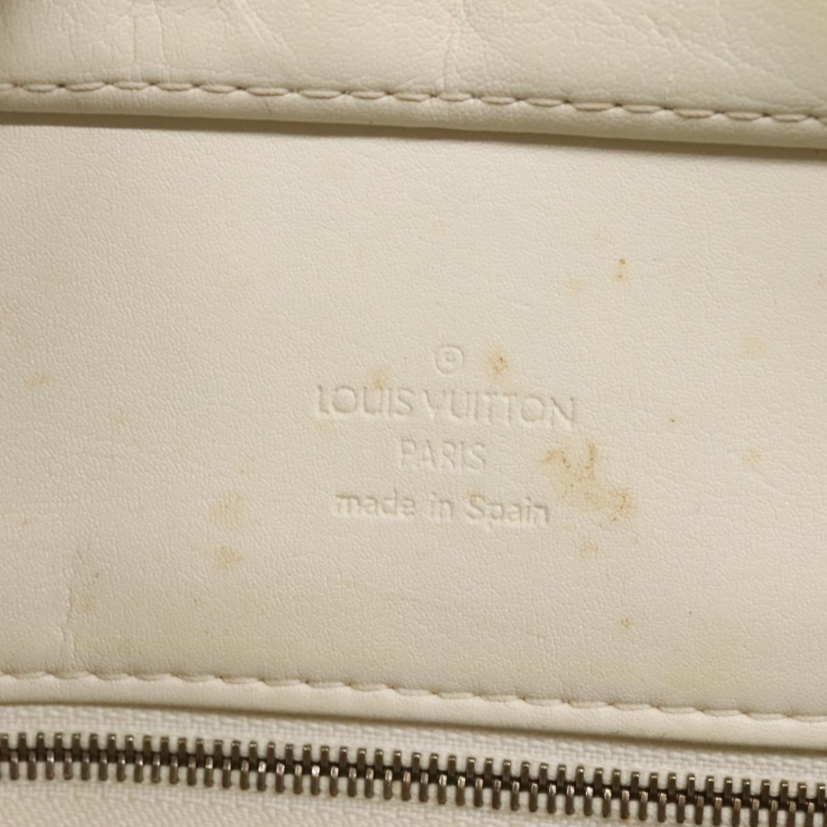 LOUIS VUITTON Monogram Vernis Houston Hand Bag Perle M91342 LV Auth 130722
