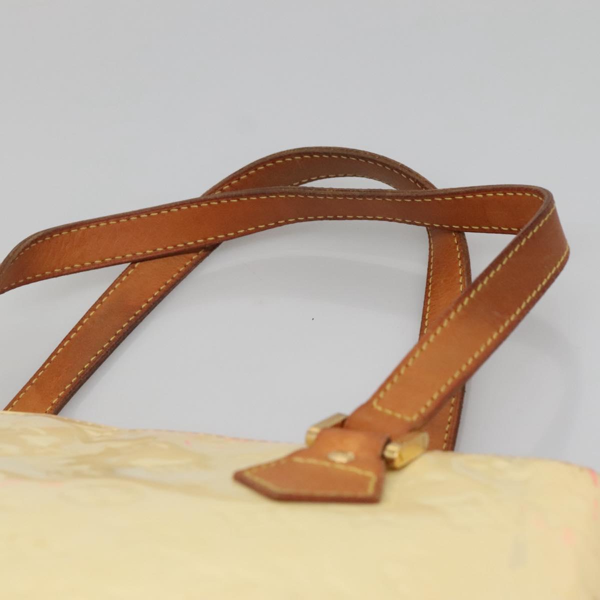 LOUIS VUITTON Monogram Vernis Houston Hand Bag Perle M91342 LV Auth 130722