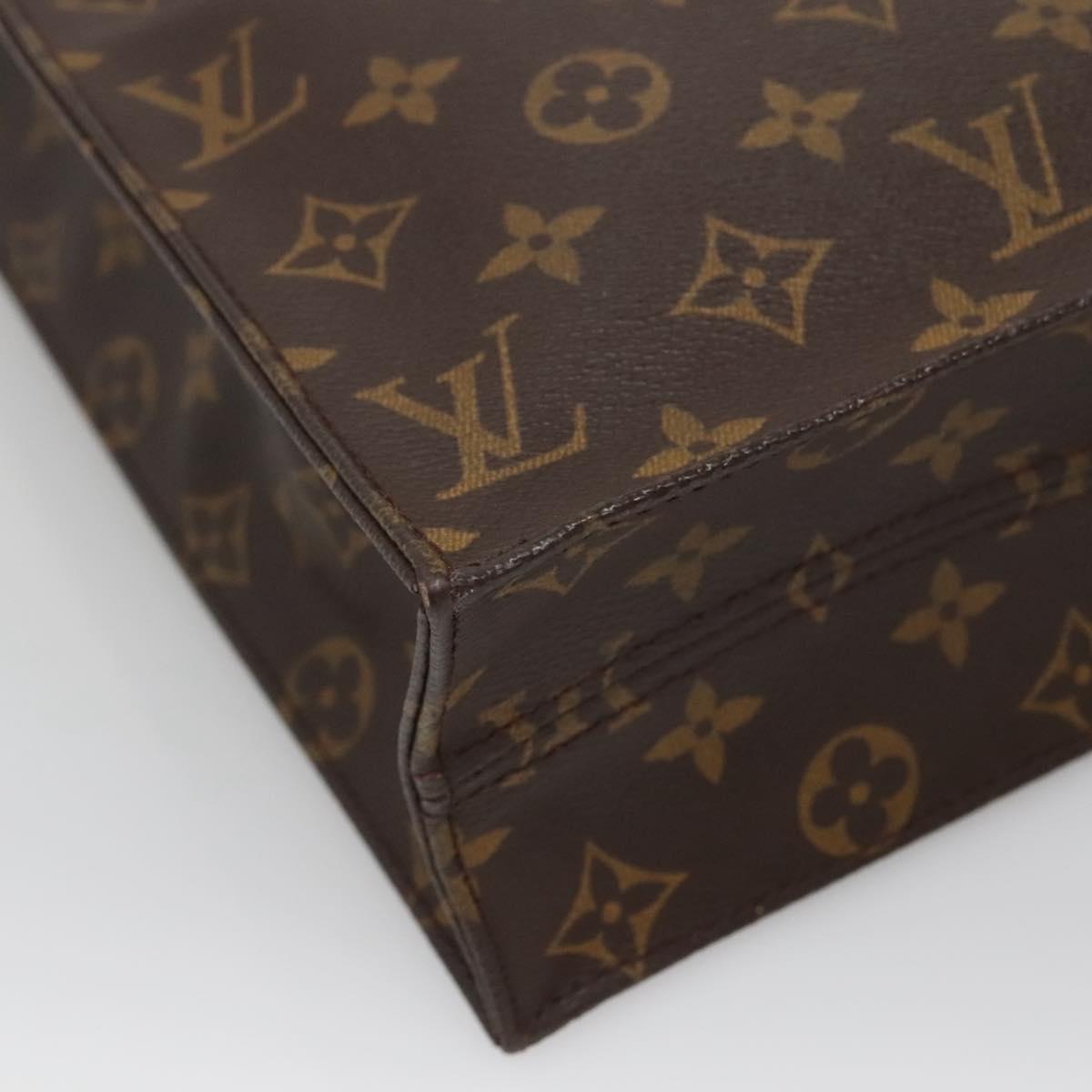 LOUIS VUITTON Monogram Sac Plat Hand Bag M51140 LV Auth 130730