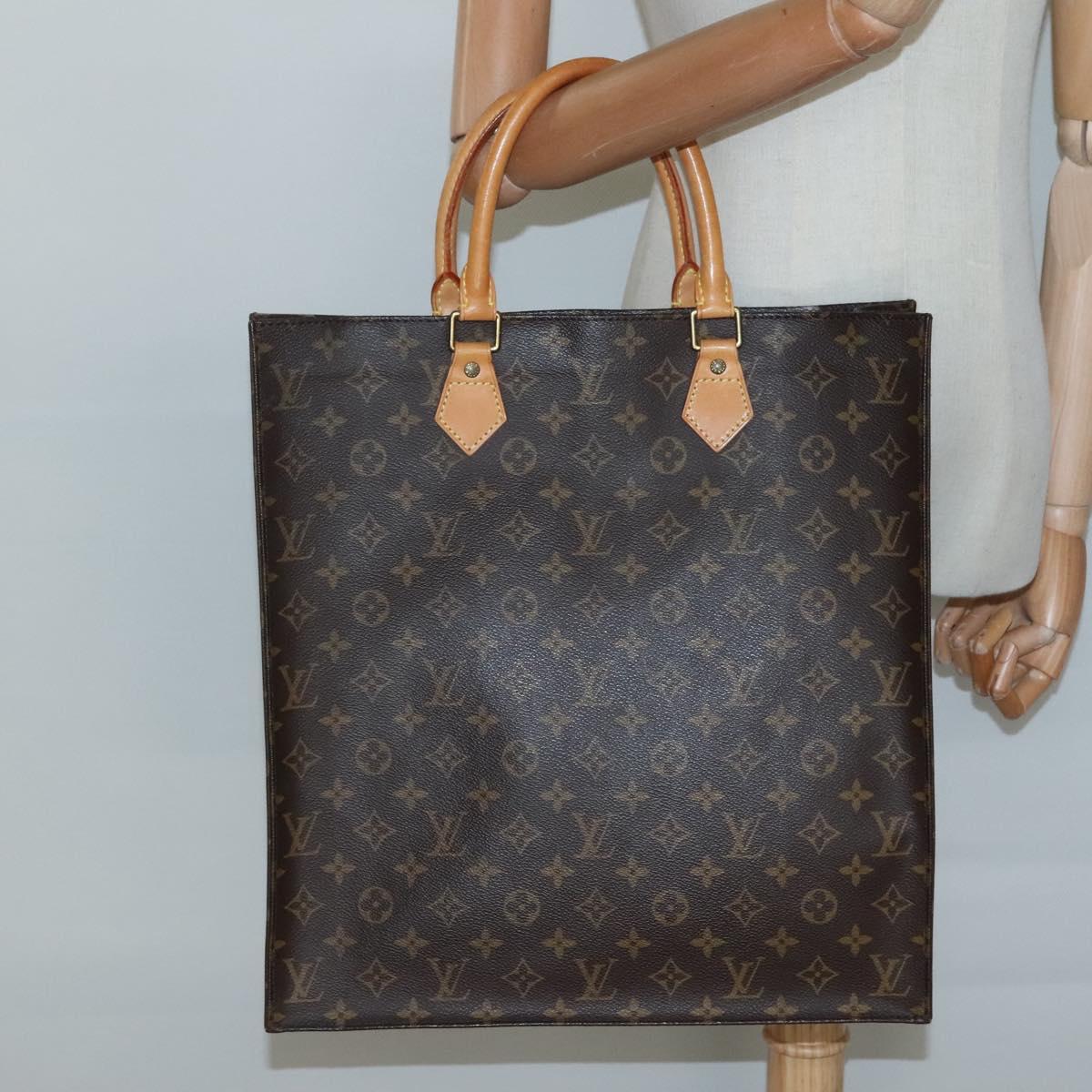LOUIS VUITTON Monogram Sac Plat Hand Bag M51140 LV Auth 130730