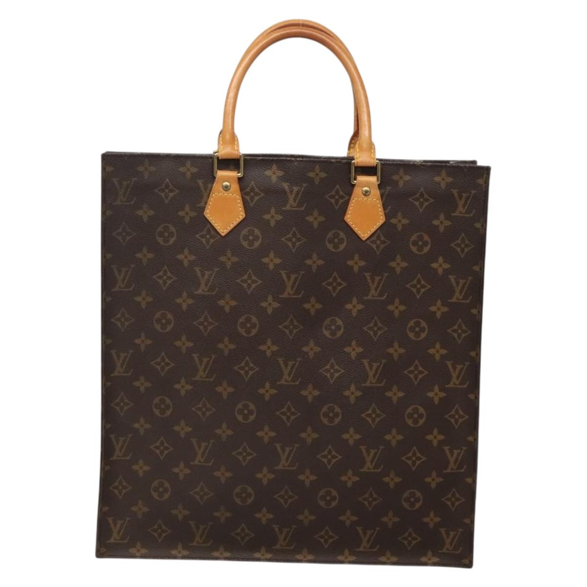 LOUIS VUITTON Monogram Sac Plat Hand Bag M51140 LV Auth 130730
