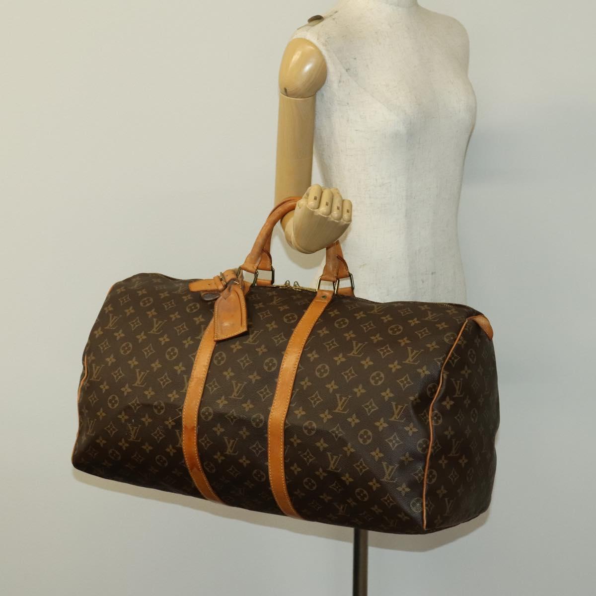 LOUIS VUITTON Monogram Keepall 55 Boston Bag M41424 LV Auth 130742