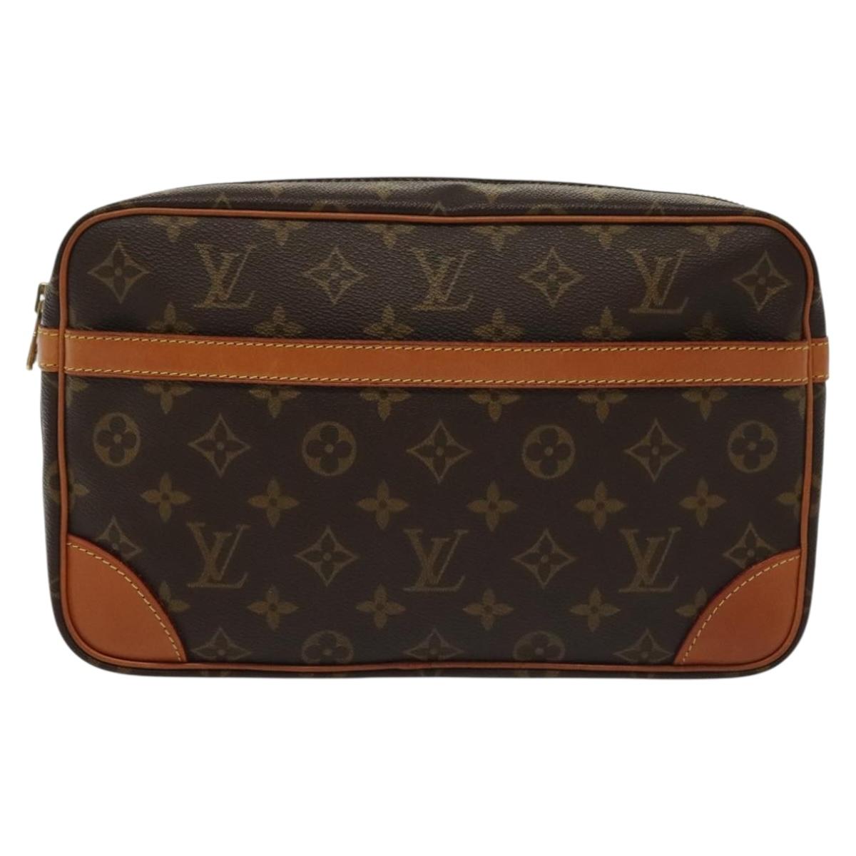 LOUIS VUITTON Monogram Compiegne 28 Clutch Bag M51845 LV Auth 130764