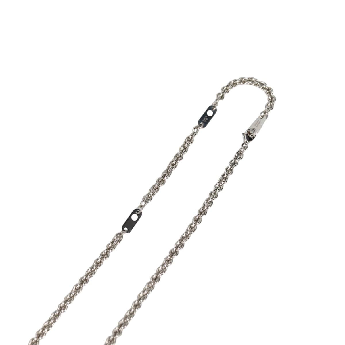 LOUIS VUITTON Colliers Quard LV Strass Necklace metal Silver MP2691 Auth 130779SAM