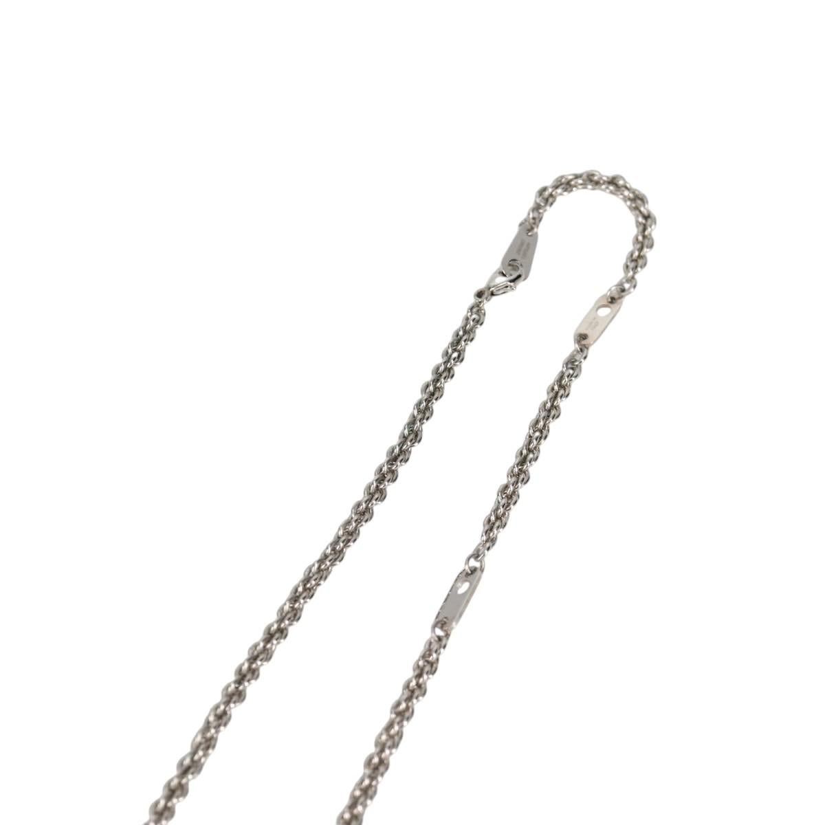 LOUIS VUITTON Colliers Quard LV Strass Necklace metal Silver MP2691 Auth 130779SAM