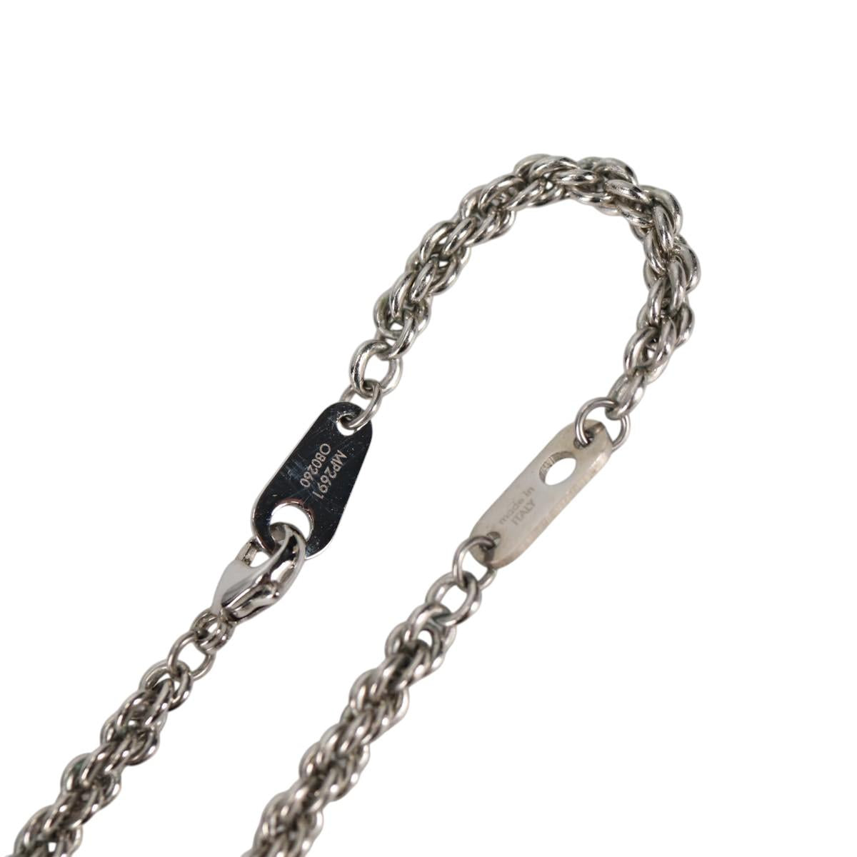 LOUIS VUITTON Colliers Quard LV Strass Necklace metal Silver MP2691 Auth 130779SAM