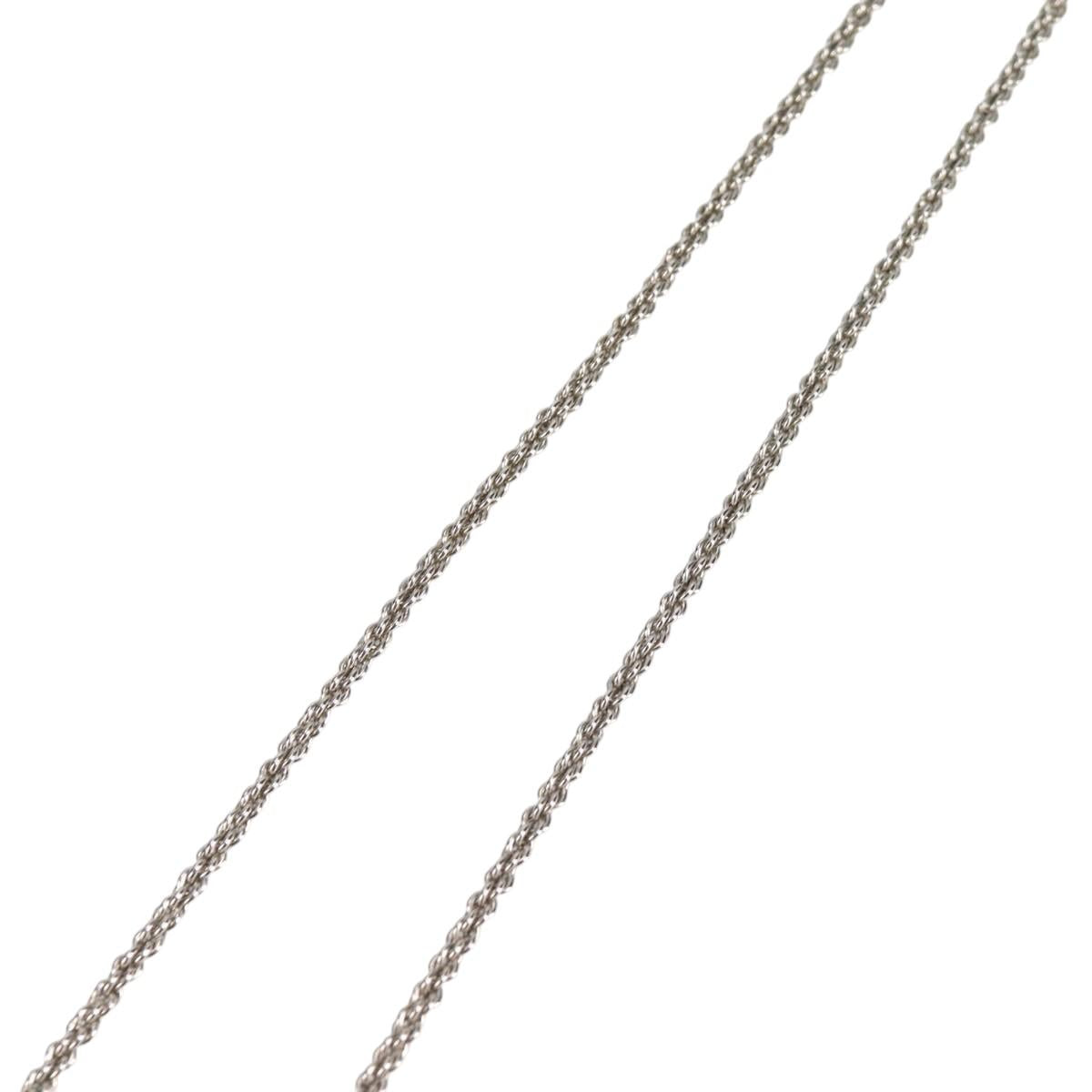 LOUIS VUITTON Colliers Quard LV Strass Necklace metal Silver MP2691 Auth 130779SAM