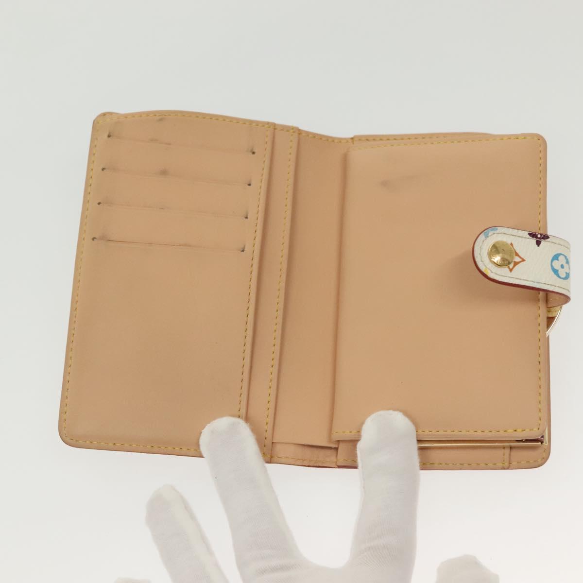 LOUIS VUITTON Multicolor Portefeuille Viennois Wallet White M92987 Auth 130787