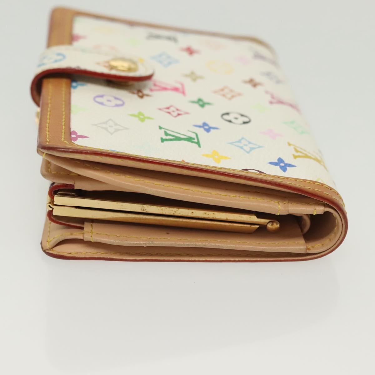 LOUIS VUITTON Multicolor Portefeuille Viennois Wallet White M92987 Auth 130787