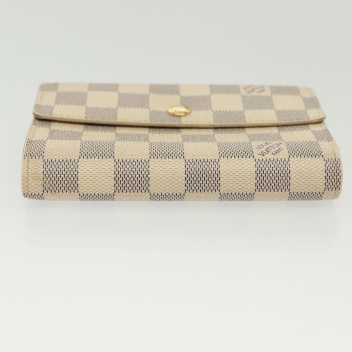 LOUIS VUITTON Damier Azur Portefeuille Alexandra Wallet N63068 LV Auth 130788